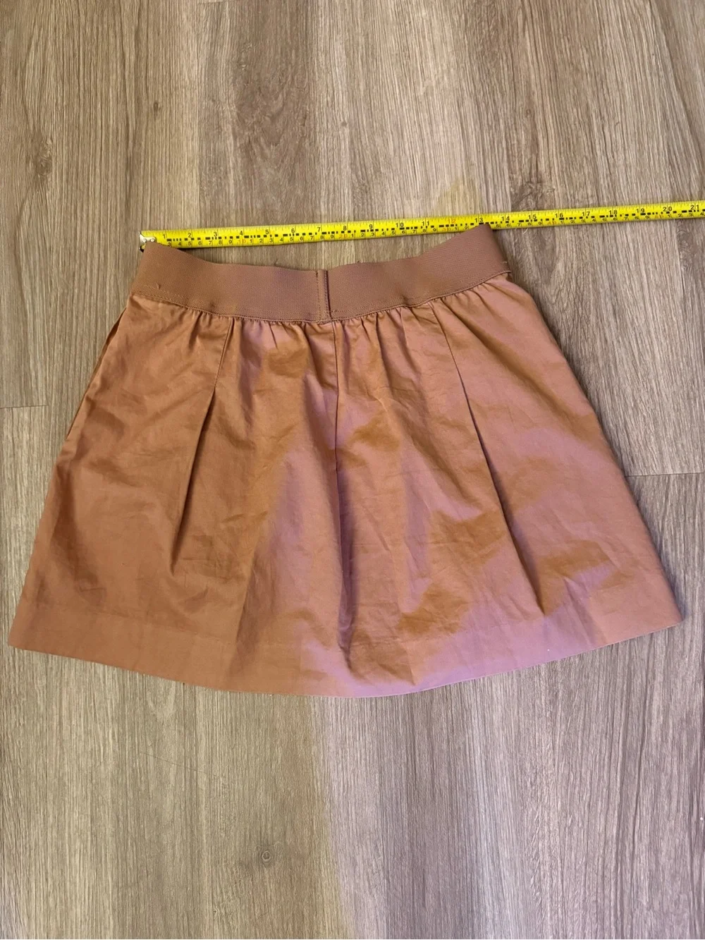 J crew mini shirt brown with pockets stretchy waist - size 2